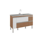 BALCAO PRISMA 1,40 AMENDOA/BRANCO MGM