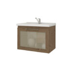 ARMARIO HIBISCO 80CM AMENDOA PORTA VIDRO REFLECTA MGM