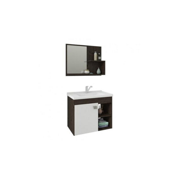 ARMARIO LOTUS 55CM C/ESP BRANCO/PRETO