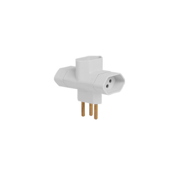 PINO 3 SAIDAS TIPO T 2P+T 10A PCT C/ 10PC 12270PCT ILUMI