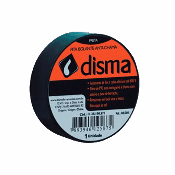 FITA ISOLANTE 19MM X 10M PRETA